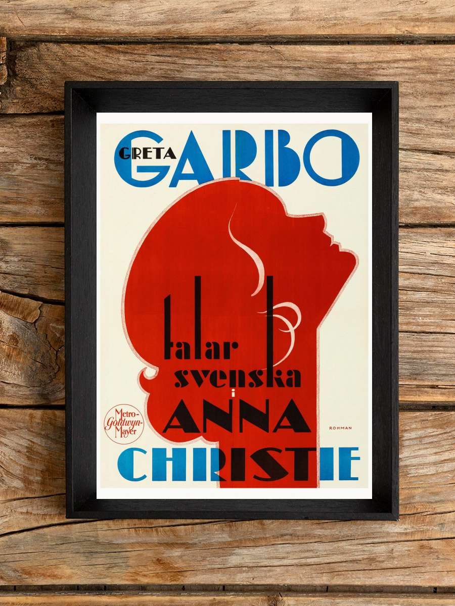 Anna Christie, Ft. Greta Garbo … (Retro Movie Cinema) Film Poster Tablo Siyah Çerçeveli Yüksek Kalite Film Duvar Tablo