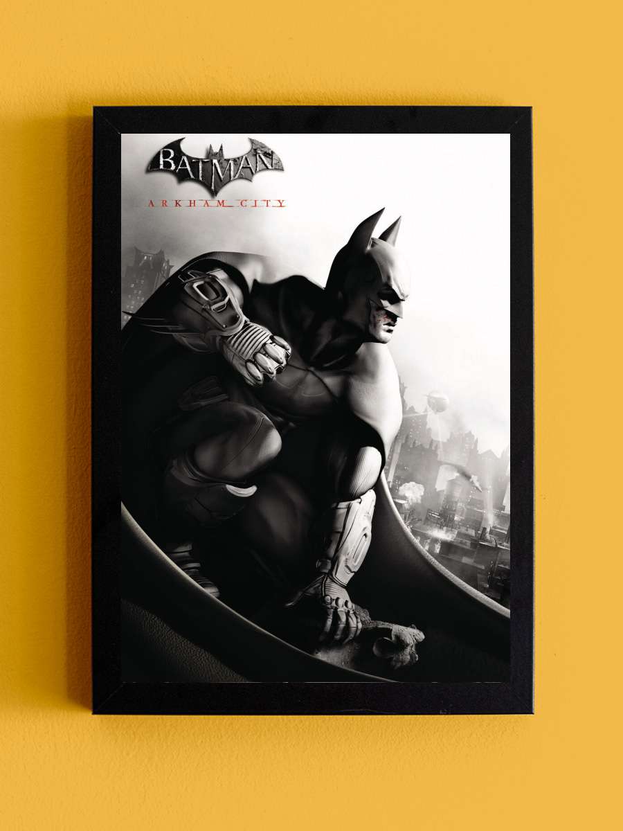 Batman Arkham City Film Poster Tablo Siyah Çerçeveli Yüksek Kalite Film Duvar Tablo