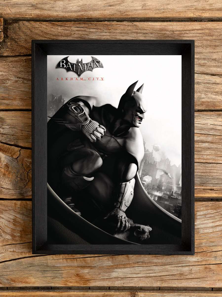 Batman Arkham City Film Poster Tablo Siyah Çerçeveli Yüksek Kalite Film Duvar Tablo