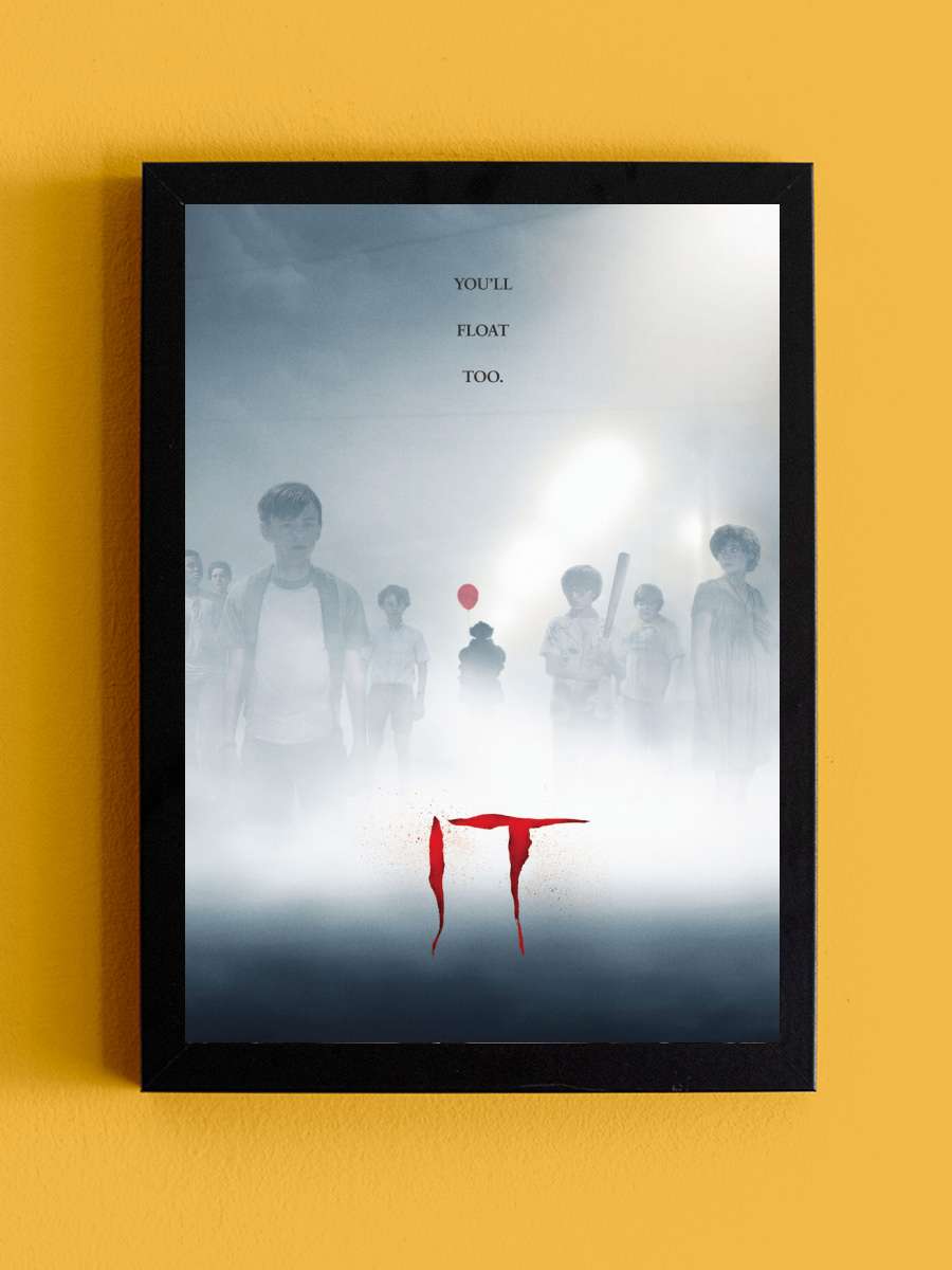 IT - Key Art Film Poster Tablo Siyah Çerçeveli Yüksek Kalite Film Duvar Tablo