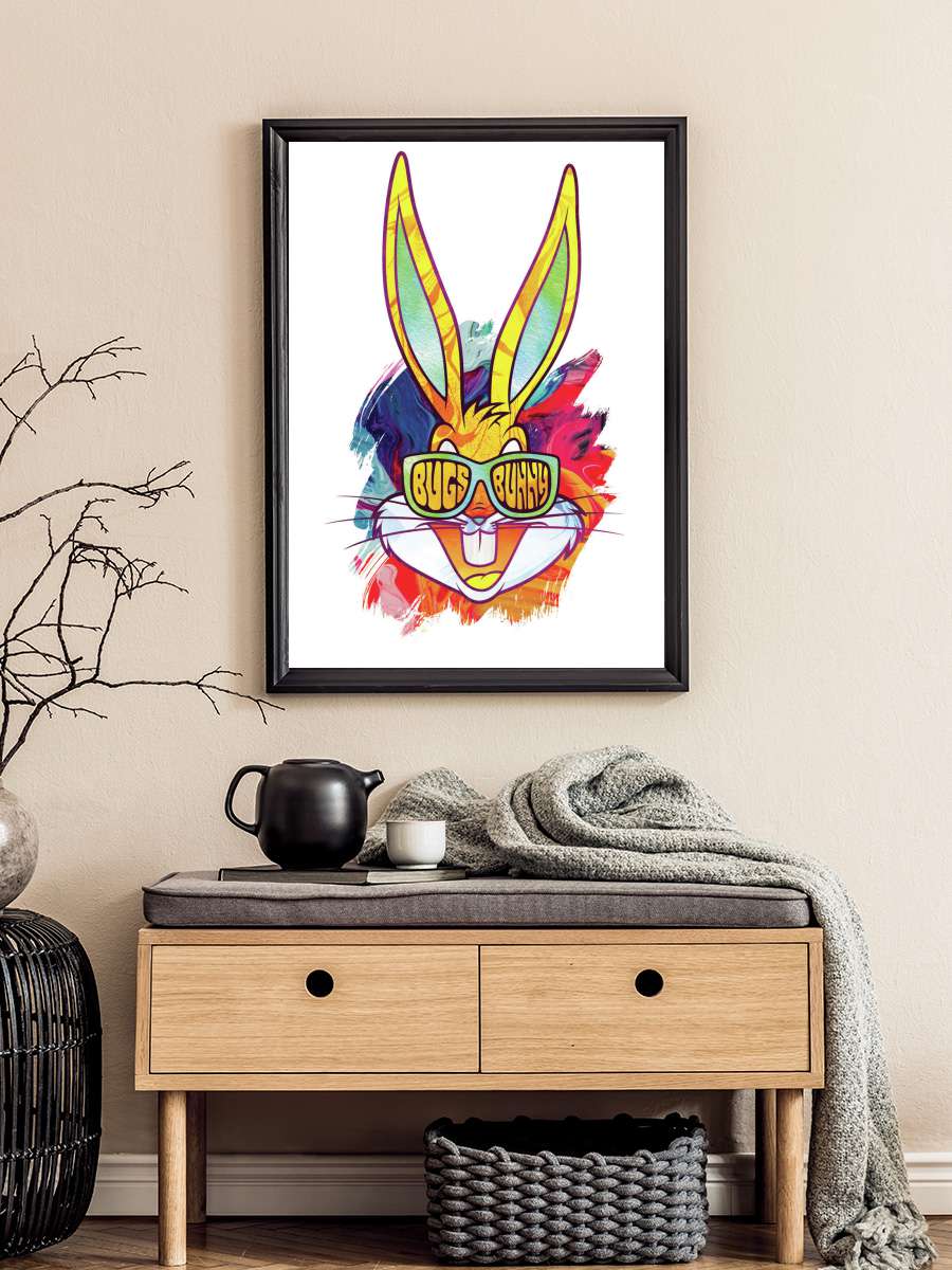 Reggae Bugs Bunny Film Poster Tablo Siyah Çerçeveli Yüksek Kalite Film Duvar Tablo