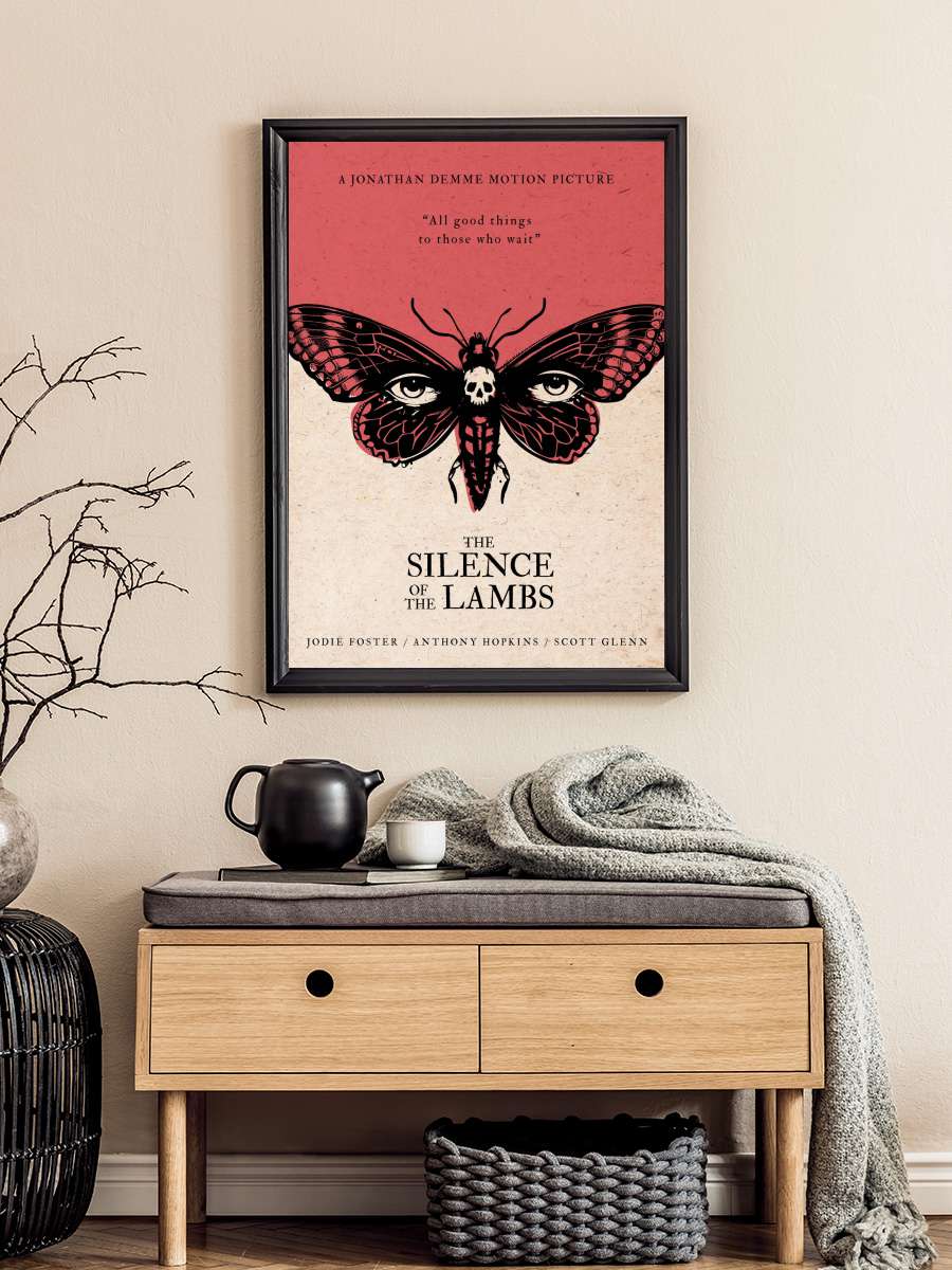 Silence of the Lambs Film Poster Tablo Siyah Çerçeveli Yüksek Kalite Film Duvar Tablo