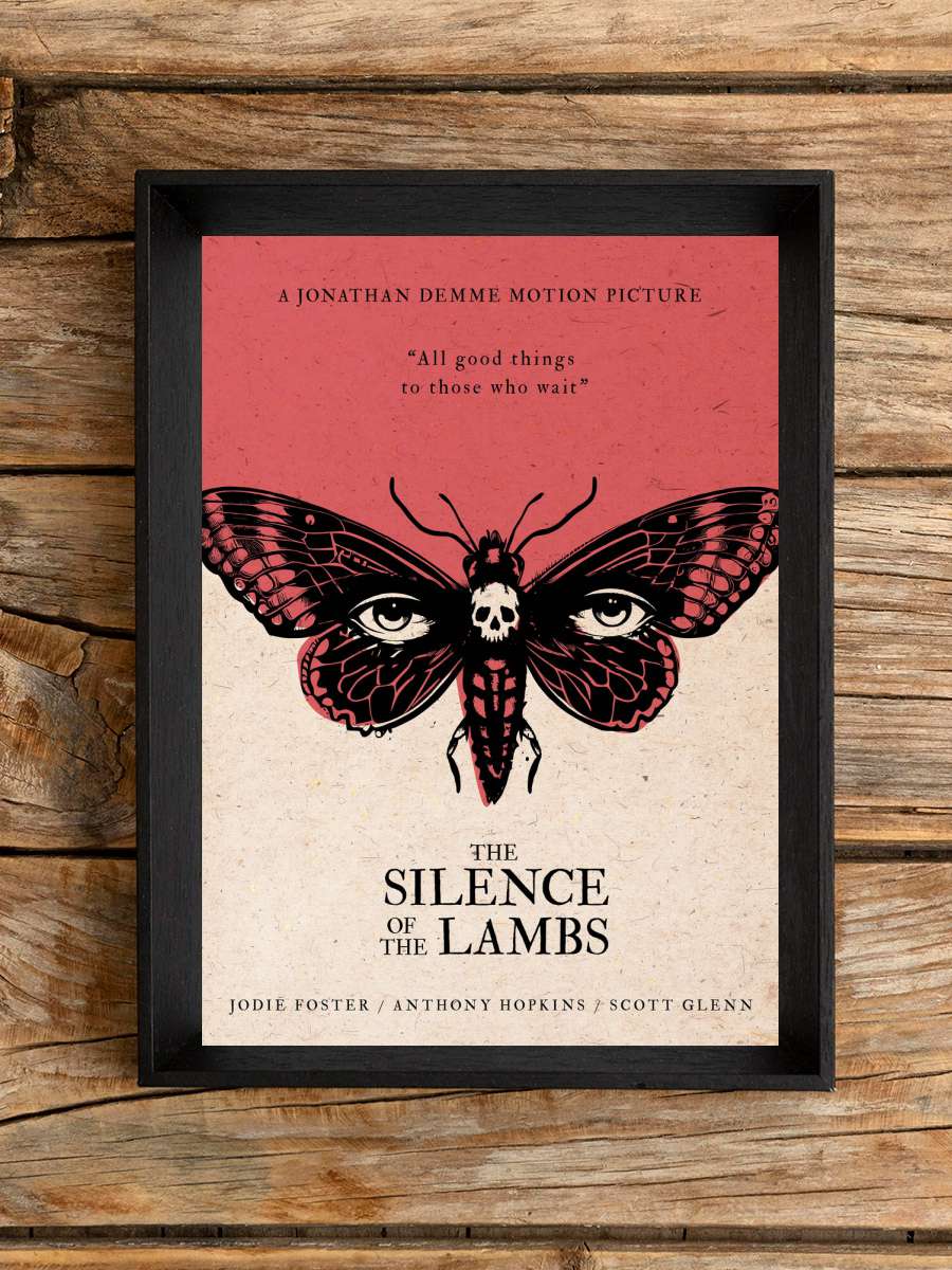 Silence of the Lambs Film Poster Tablo Siyah Çerçeveli Yüksek Kalite Film Duvar Tablo