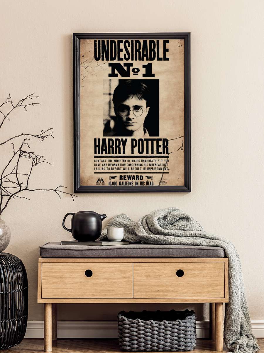 Harry Potter - Undersirable No.1 Film Poster Tablo Siyah Çerçeveli Yüksek Kalite Film Duvar Tablo