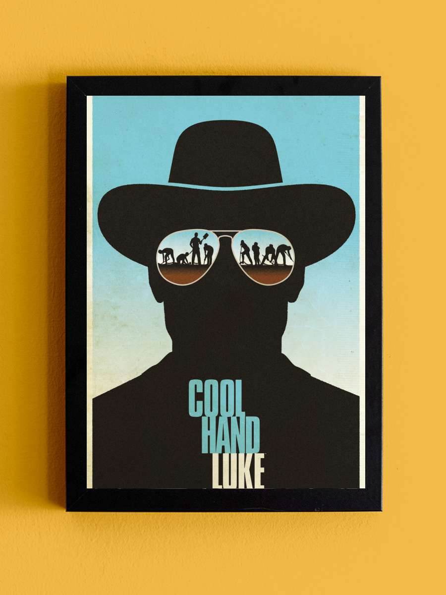 A cool hand Luke - Paul Newman Film Poster Tablo Siyah Çerçeveli Yüksek Kalite Film Duvar Tablo