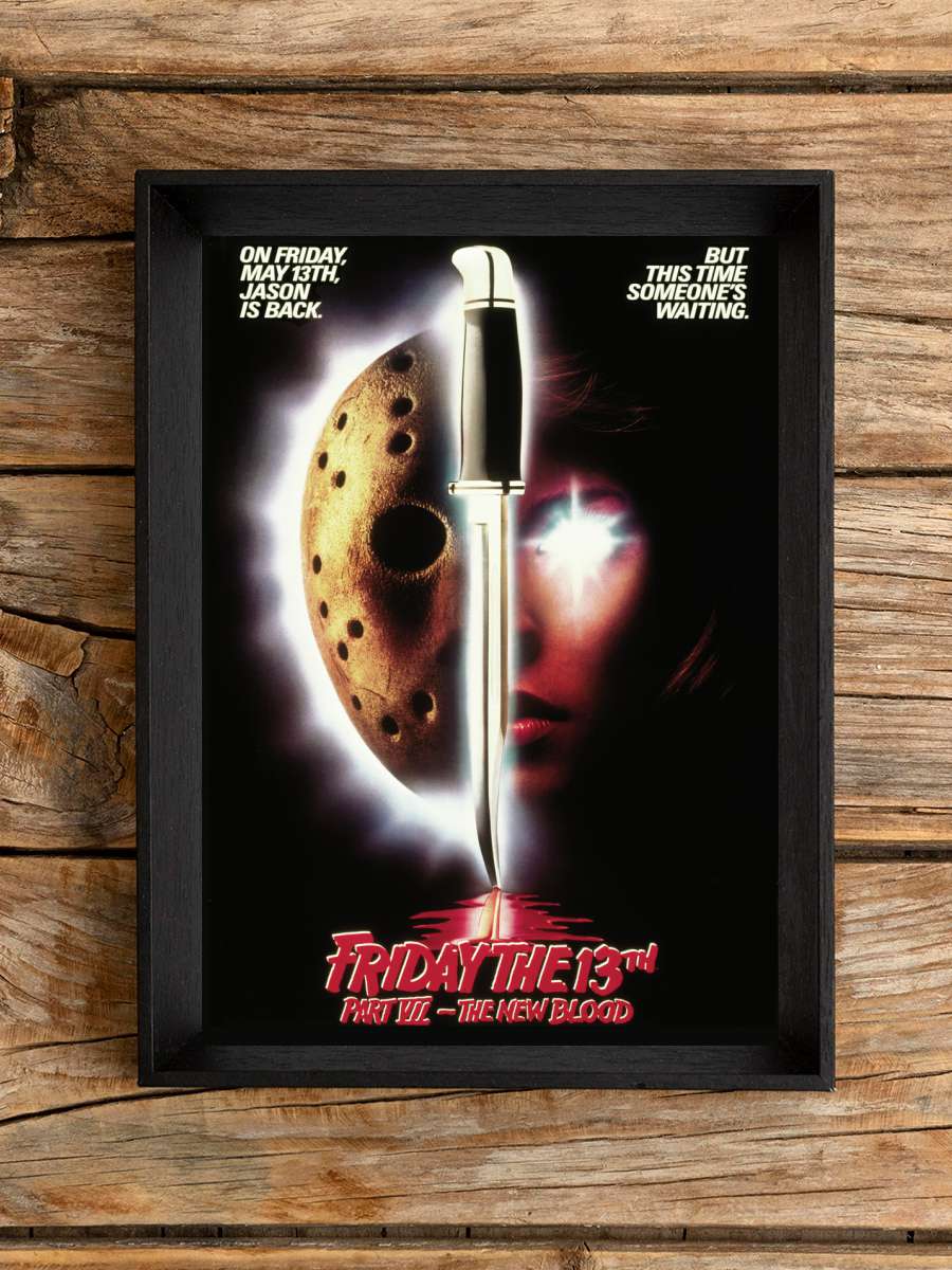 Friday The 13th - Jason is back Film Poster Tablo Siyah Çerçeveli Yüksek Kalite Film Duvar Tablo