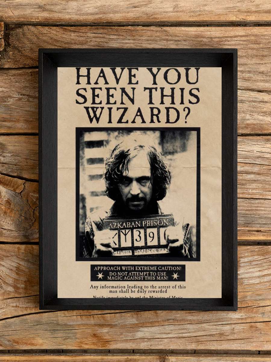 Harry Potter - Wanted Sirius Black Film Poster Tablo Siyah Çerçeveli Yüksek Kalite Film Duvar Tablo