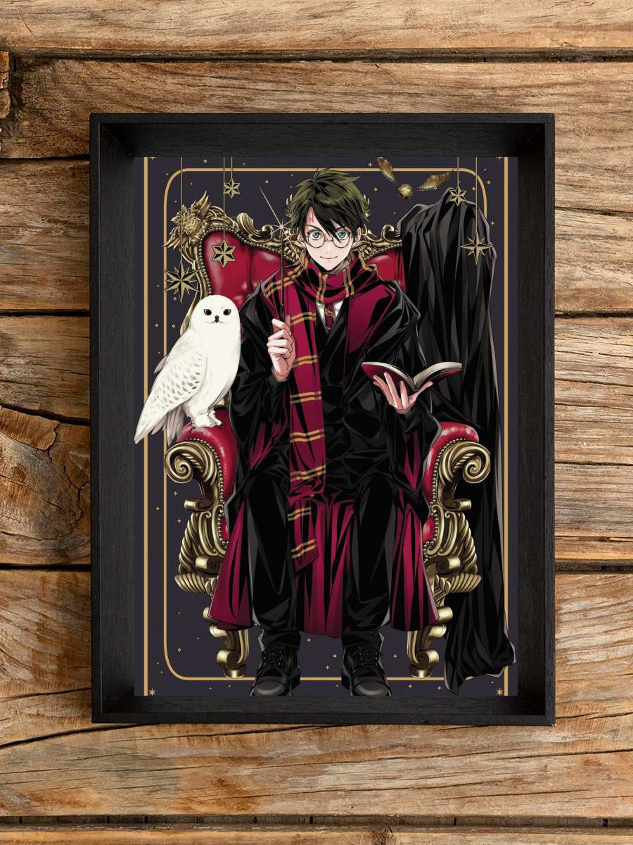 Harry Potter - Anime style Film Poster Tablo Siyah Çerçeveli Yüksek Kalite Film Duvar Tablo