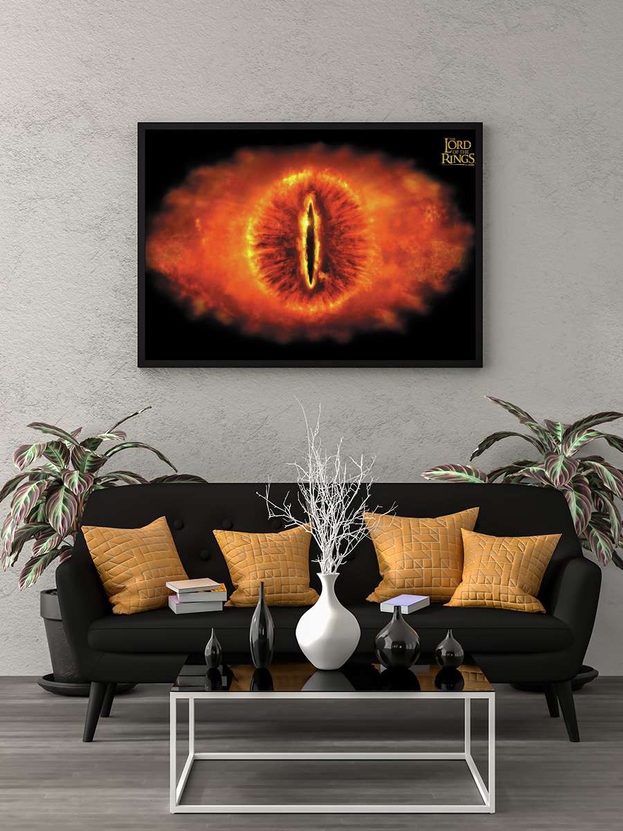 Lord of the Rings - Eye of… Sauron Film Poster Tablo Siyah Çerçeveli Yüksek Kalite Film Duvar Tablo