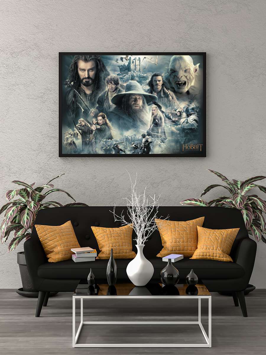 Hobbit - The Battle Of Five… Five Armies Scene Film Poster Tablo Siyah Çerçeveli Yüksek Kalite Film Duvar Tablo