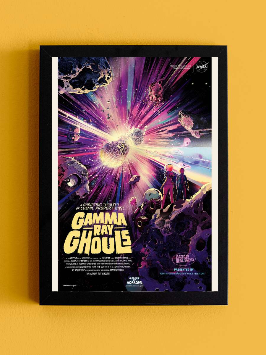 Gamma Ray Ghouls (Retro Movie) … - Space Series (NASA) Film Poster Tablo Siyah Çerçeveli Yüksek Kalite Film Duvar Tablo