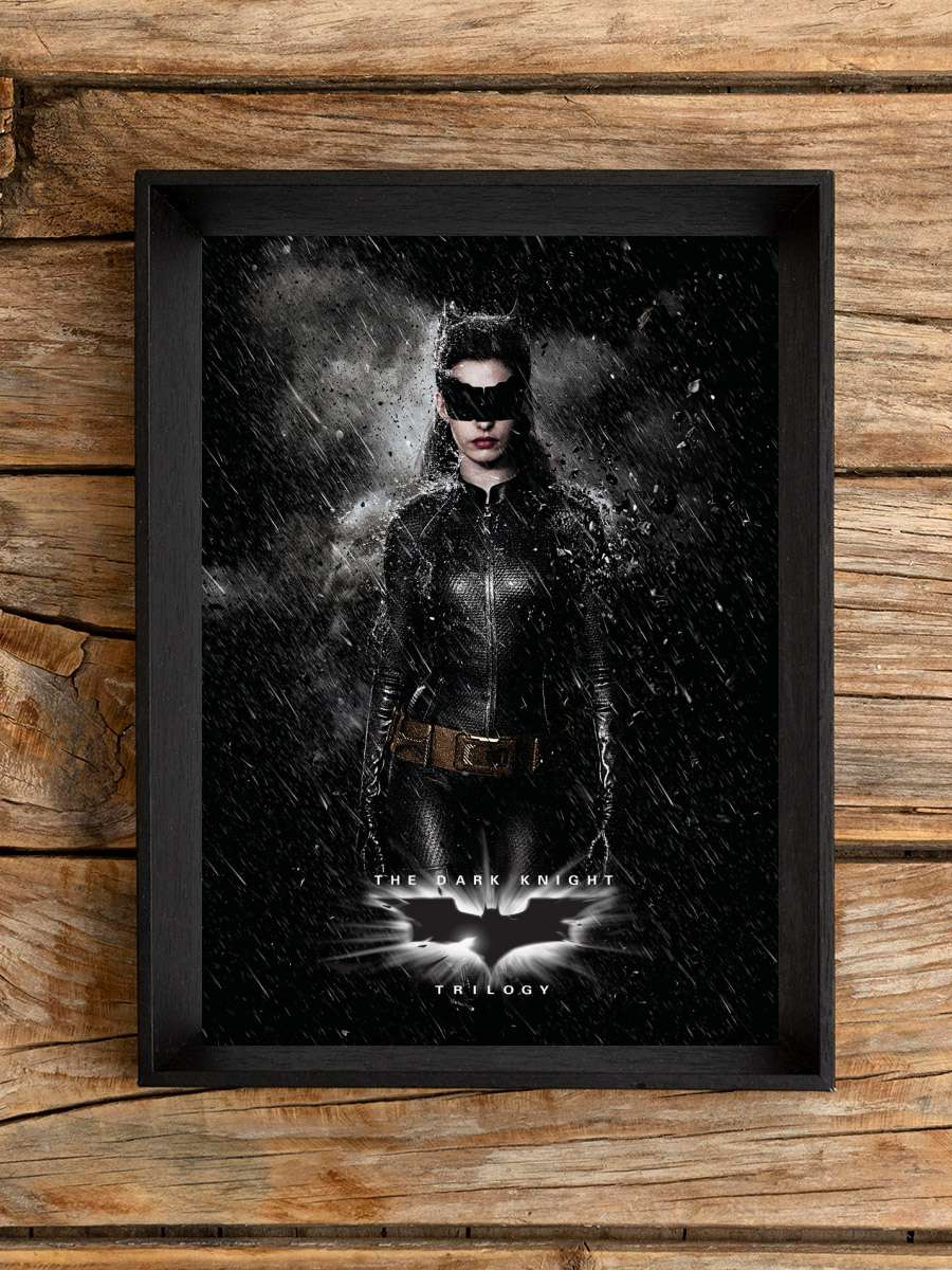 The Dark Knight Trilogy -… - Catwoman Film Poster Tablo Siyah Çerçeveli Yüksek Kalite Film Duvar Tablo