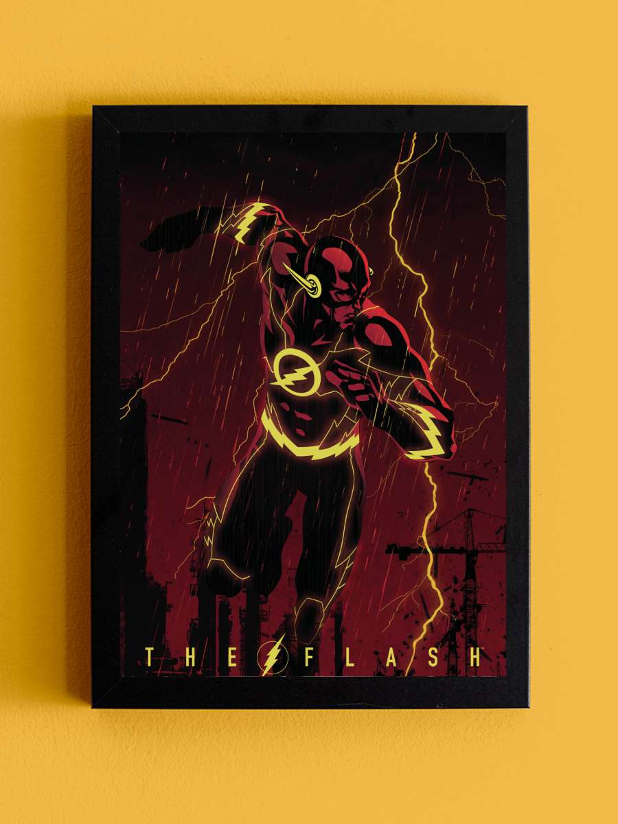 The Flash - Sketch 01 Film Poster Tablo Siyah Çerçeveli Yüksek Kalite Film Duvar Tablo