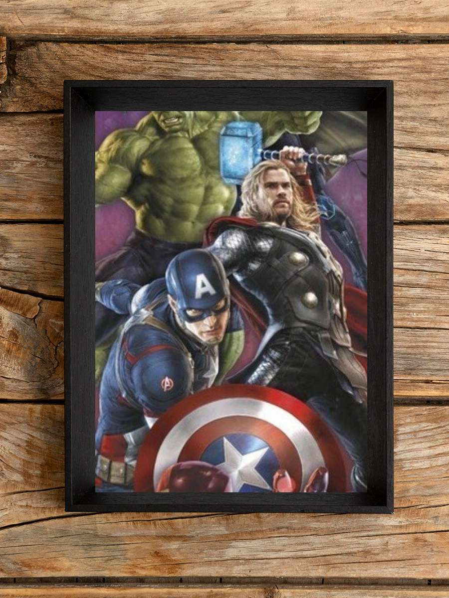 Avengers: Age Of Ultron Film Poster Tablo Siyah Çerçeveli Yüksek Kalite Film Duvar Tablo