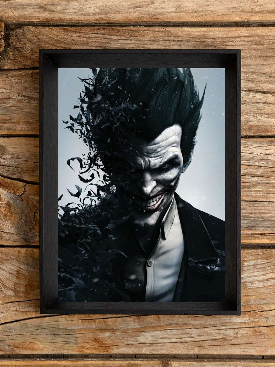 Batman Arkham - Joker Film Poster Tablo Siyah Çerçeveli Yüksek Kalite Film Duvar Tablo