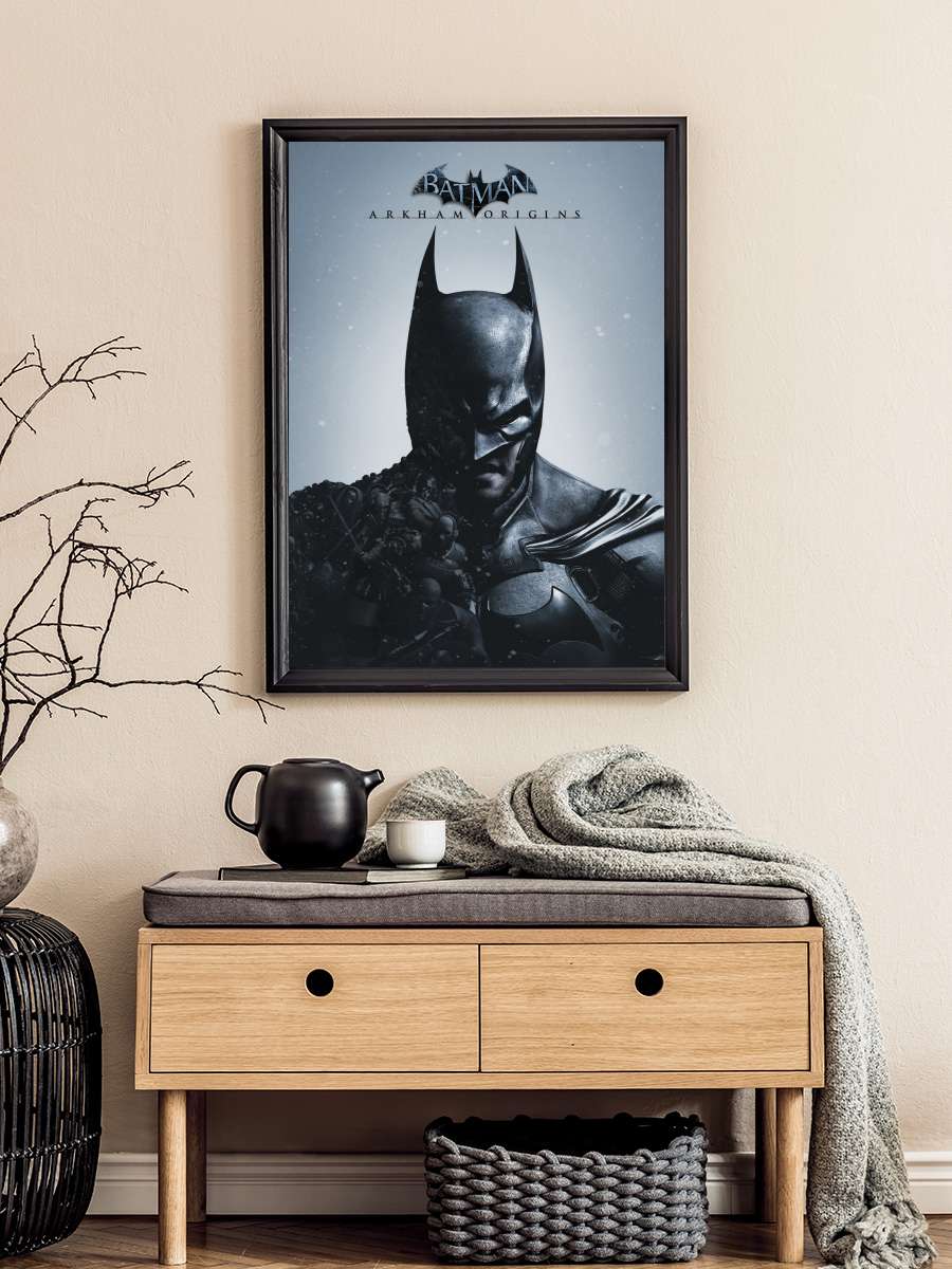 Batman - Arkham Origins Film Poster Tablo Siyah Çerçeveli Yüksek Kalite Film Duvar Tablo