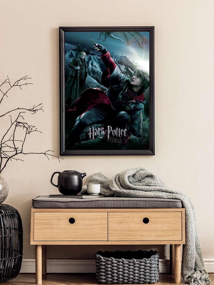 Harry Potter - The Goblet of… of Fire Film Poster Tablo Siyah Çerçeveli Yüksek Kalite Film Duvar Tablo