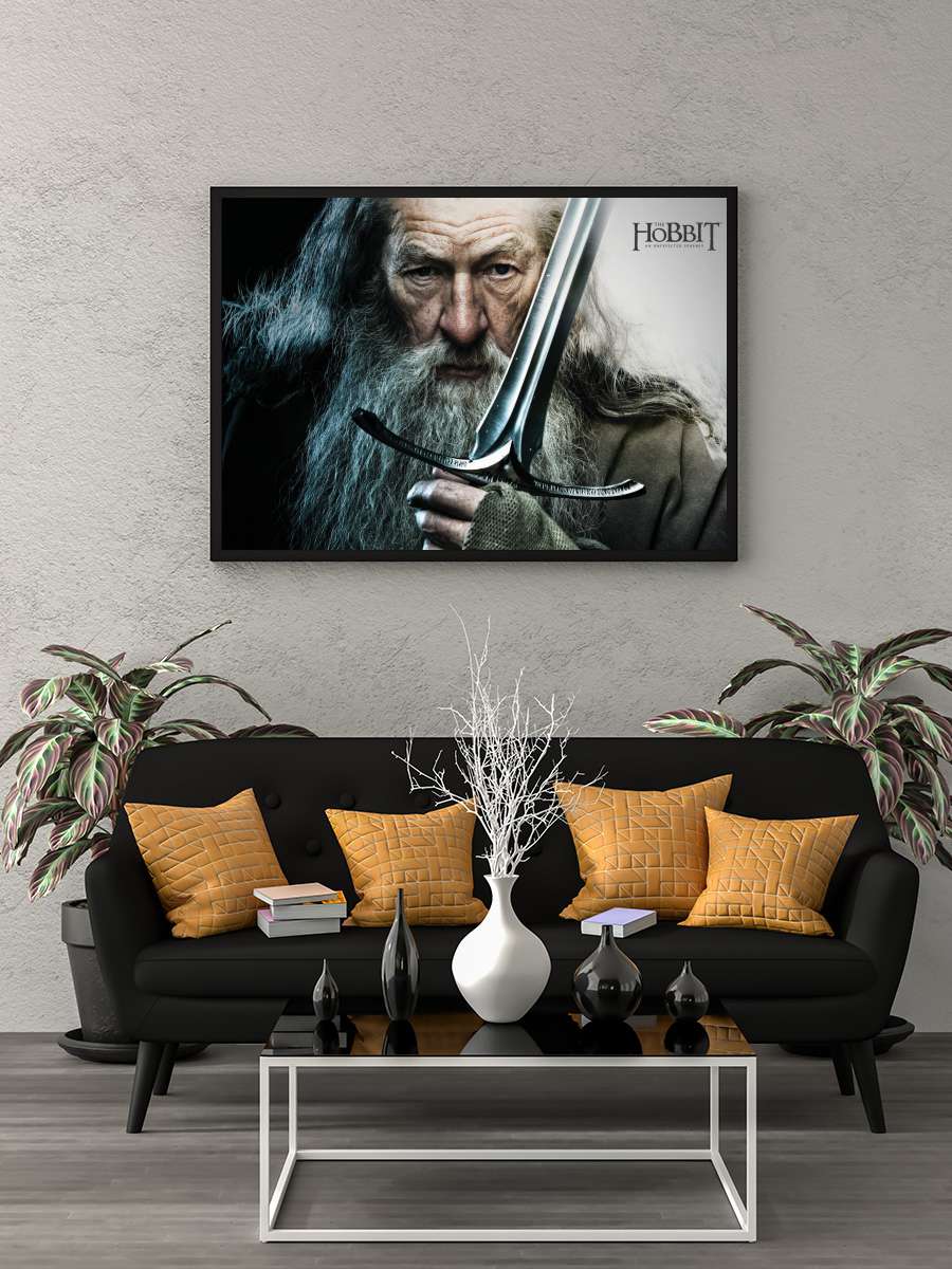 Hobbit - Gandalf Film Poster Tablo Siyah Çerçeveli Yüksek Kalite Film Duvar Tablo