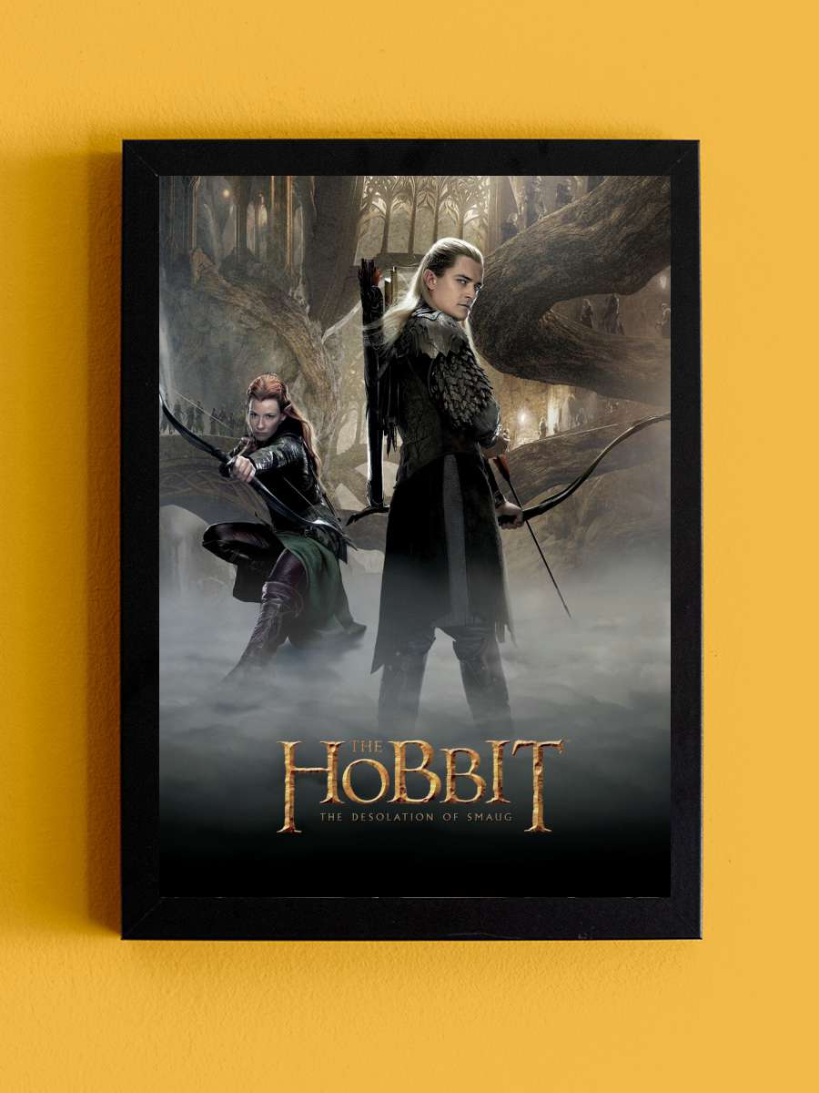 The Hobbit - Desolation of… of Smaug Film Poster Tablo Siyah Çerçeveli Yüksek Kalite Film Duvar Tablo