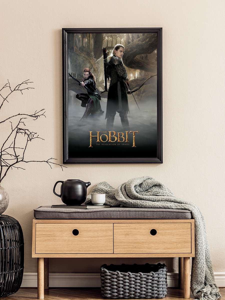 The Hobbit - Desolation of… of Smaug Film Poster Tablo Siyah Çerçeveli Yüksek Kalite Film Duvar Tablo