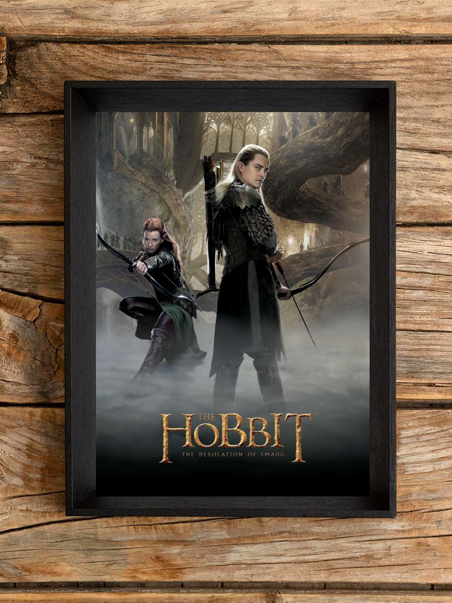 The Hobbit - Desolation of… of Smaug Film Poster Tablo Siyah Çerçeveli Yüksek Kalite Film Duvar Tablo