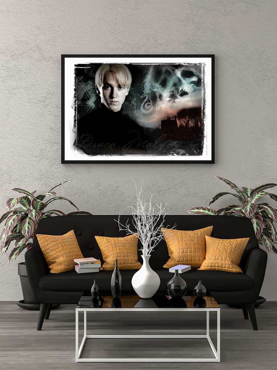 Harry Potter - Draco Malfoy Film Poster Tablo Siyah Çerçeveli Yüksek Kalite Film Duvar Tablo