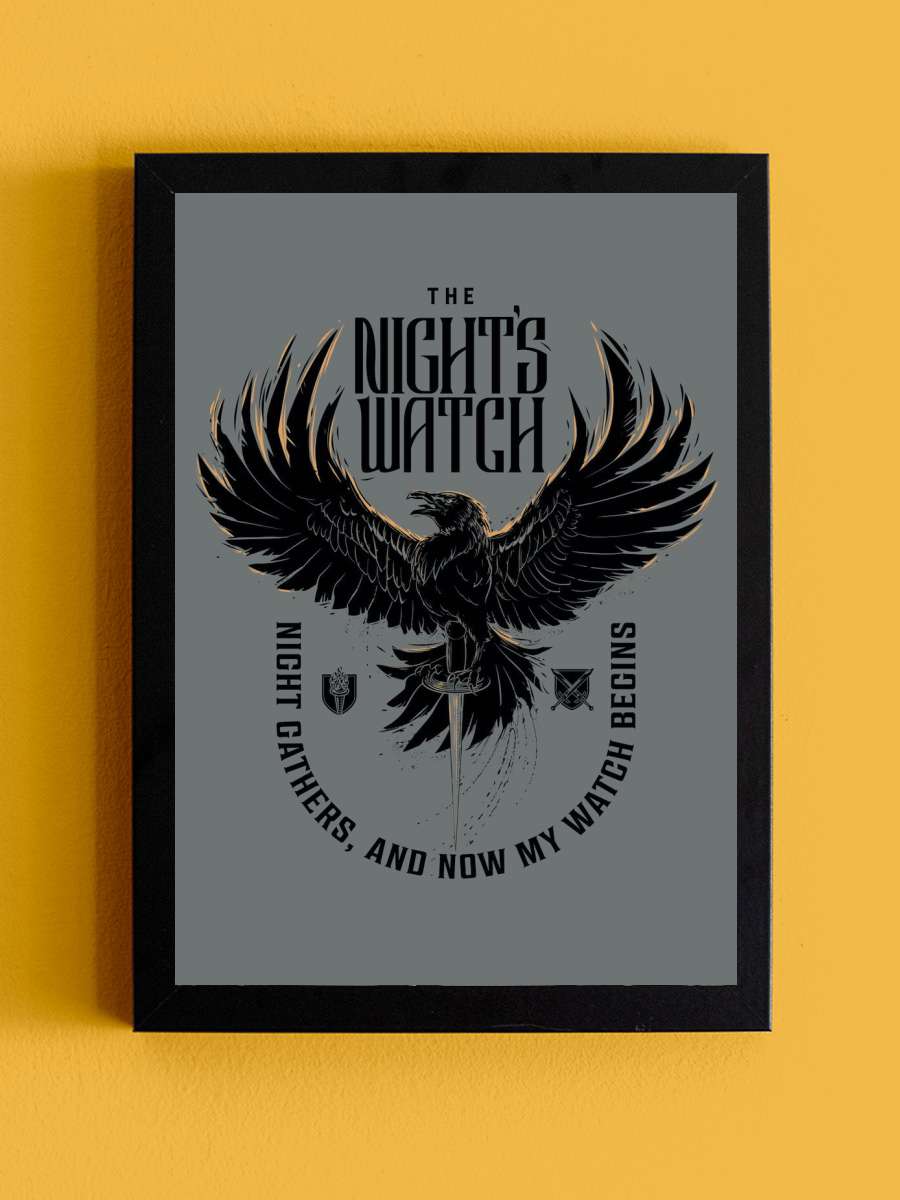 Game of Thrones - The Night's… Night's Watch Film Poster Tablo Siyah Çerçeveli Yüksek Kalite Film Duvar Tablo