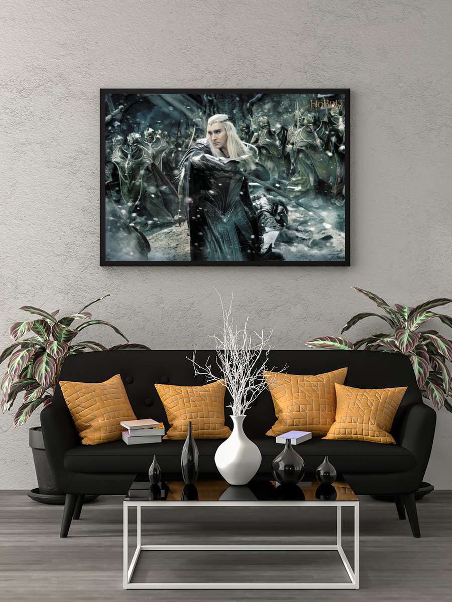 Hobbit - Thranduil Film Poster Tablo Siyah Çerçeveli Yüksek Kalite Film Duvar Tablo