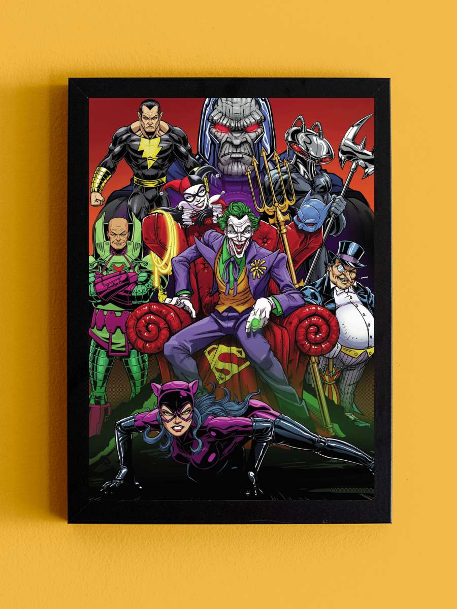 DC Comics - The Villans Film Poster Tablo Siyah Çerçeveli Yüksek Kalite Film Duvar Tablo