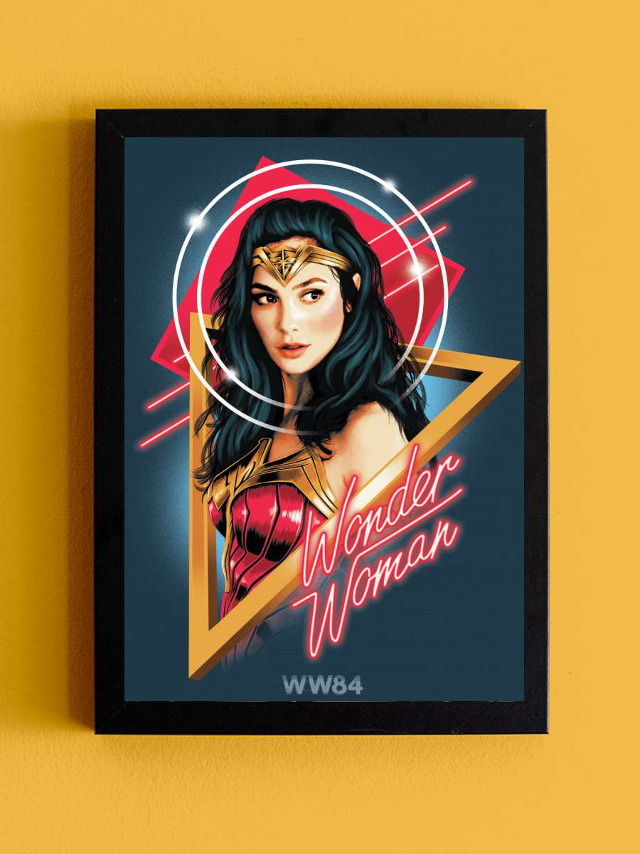 Wonder Woman - Welcome to the… the 80s Film Poster Tablo Siyah Çerçeveli Yüksek Kalite Film Duvar Tablo