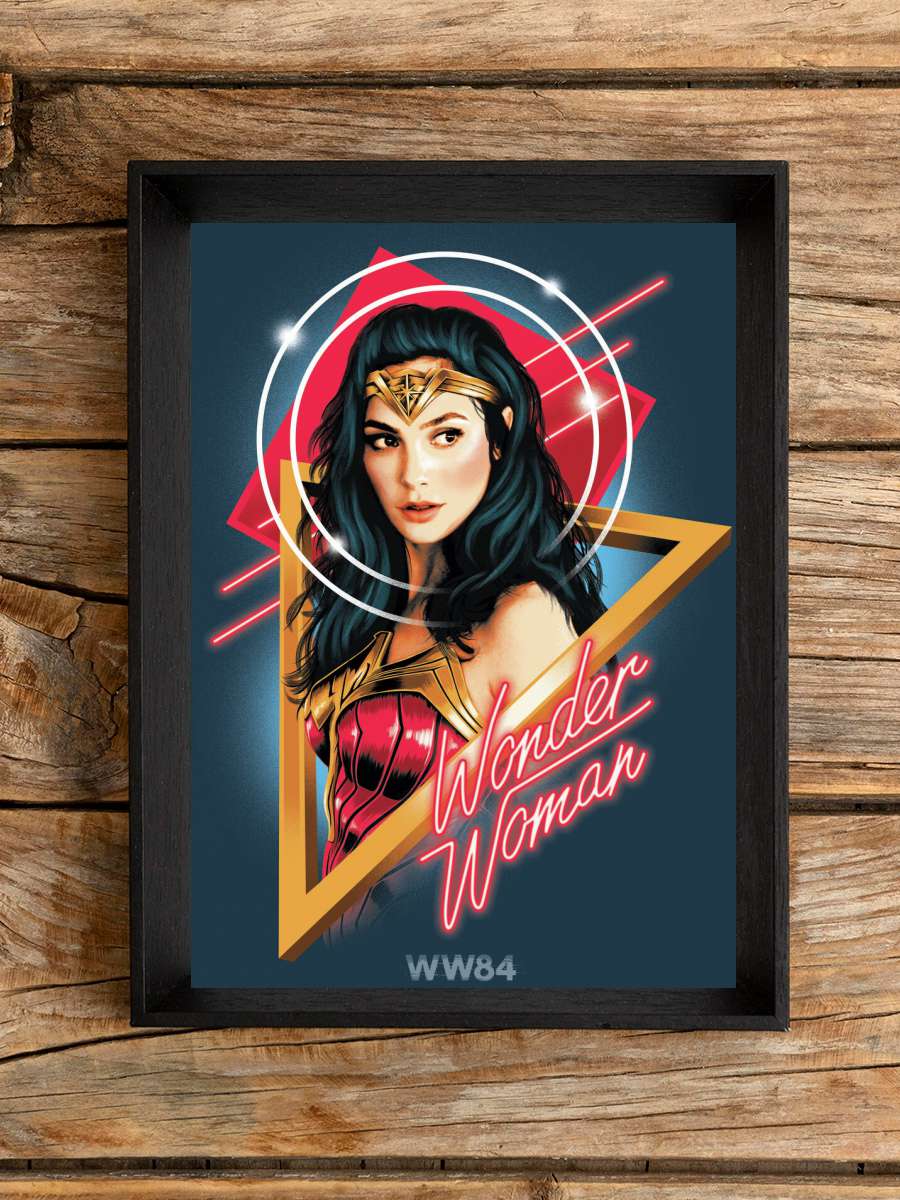 Wonder Woman - Welcome to the… the 80s Film Poster Tablo Siyah Çerçeveli Yüksek Kalite Film Duvar Tablo