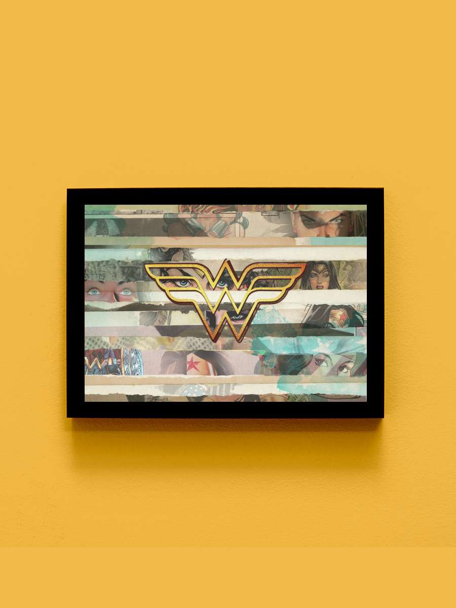 Wonder Woman - Comics Film Poster Tablo Siyah Çerçeveli Yüksek Kalite Film Duvar Tablo