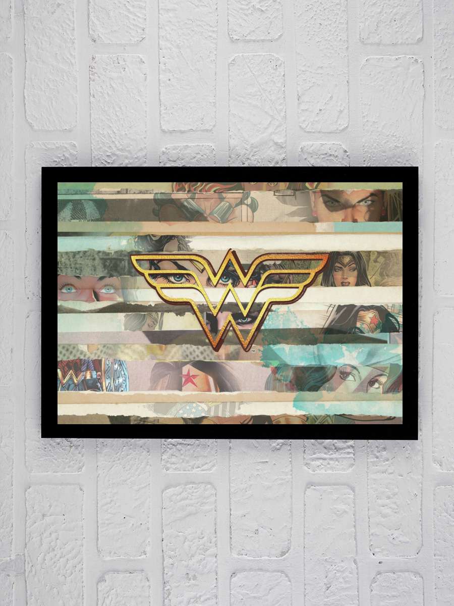 Wonder Woman - Comics Film Poster Tablo Siyah Çerçeveli Yüksek Kalite Film Duvar Tablo