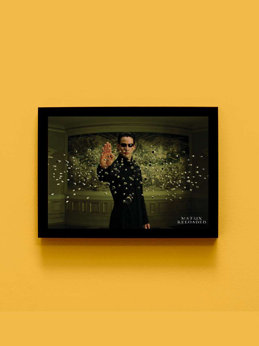 Matrix Reloaded - Bullets Film Poster Tablo Siyah Çerçeveli Yüksek Kalite Film Duvar Tablo