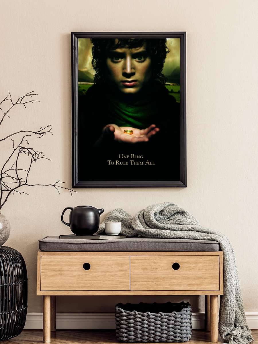 The Lord of the Rings - One… One ring to rule them all Film Poster Tablo Siyah Çerçeveli Yüksek Kalite Film Duvar Tablo