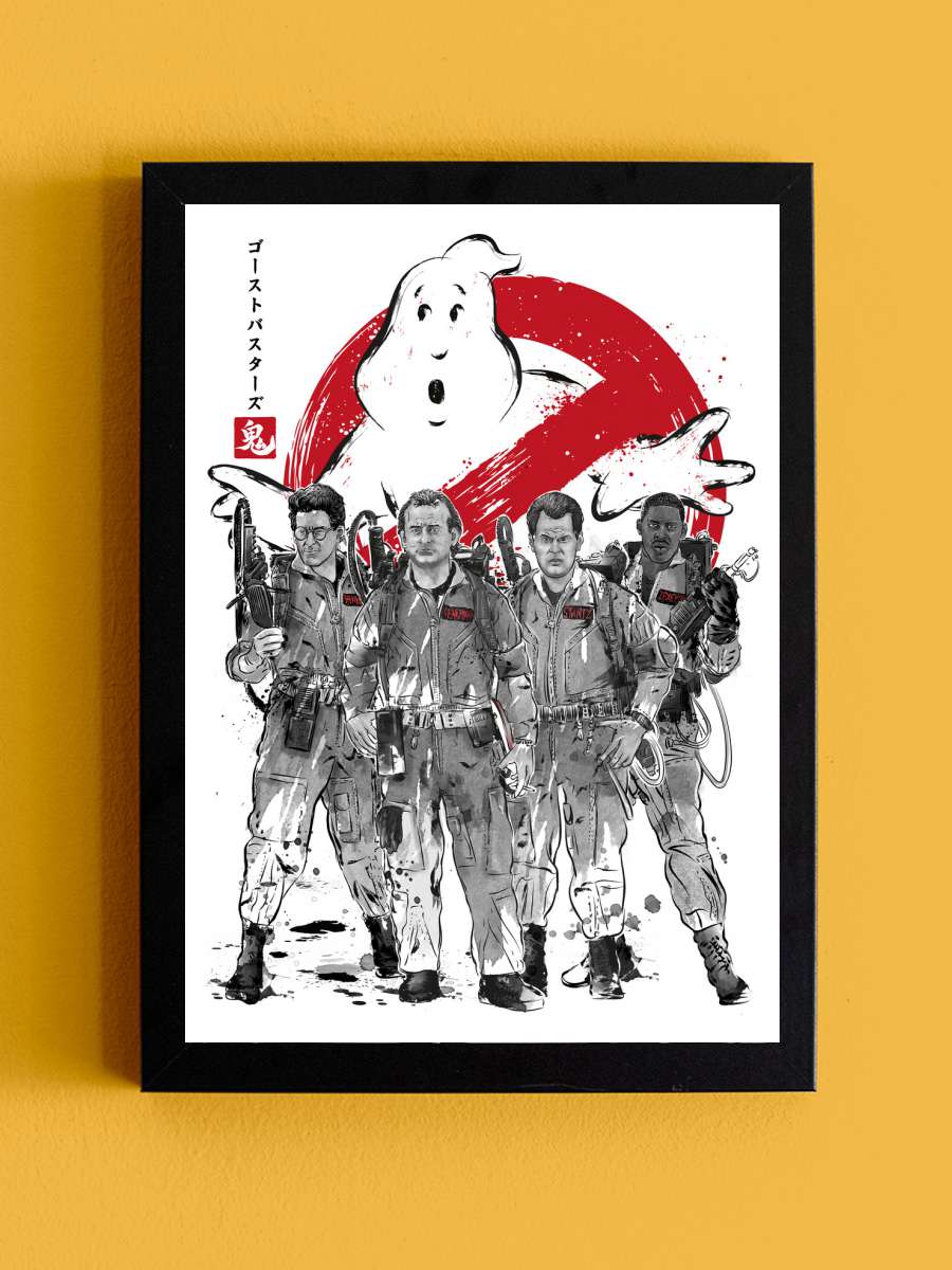 Ghostbusters sumi e Film Poster Tablo Siyah Çerçeveli Yüksek Kalite Film Duvar Tablo