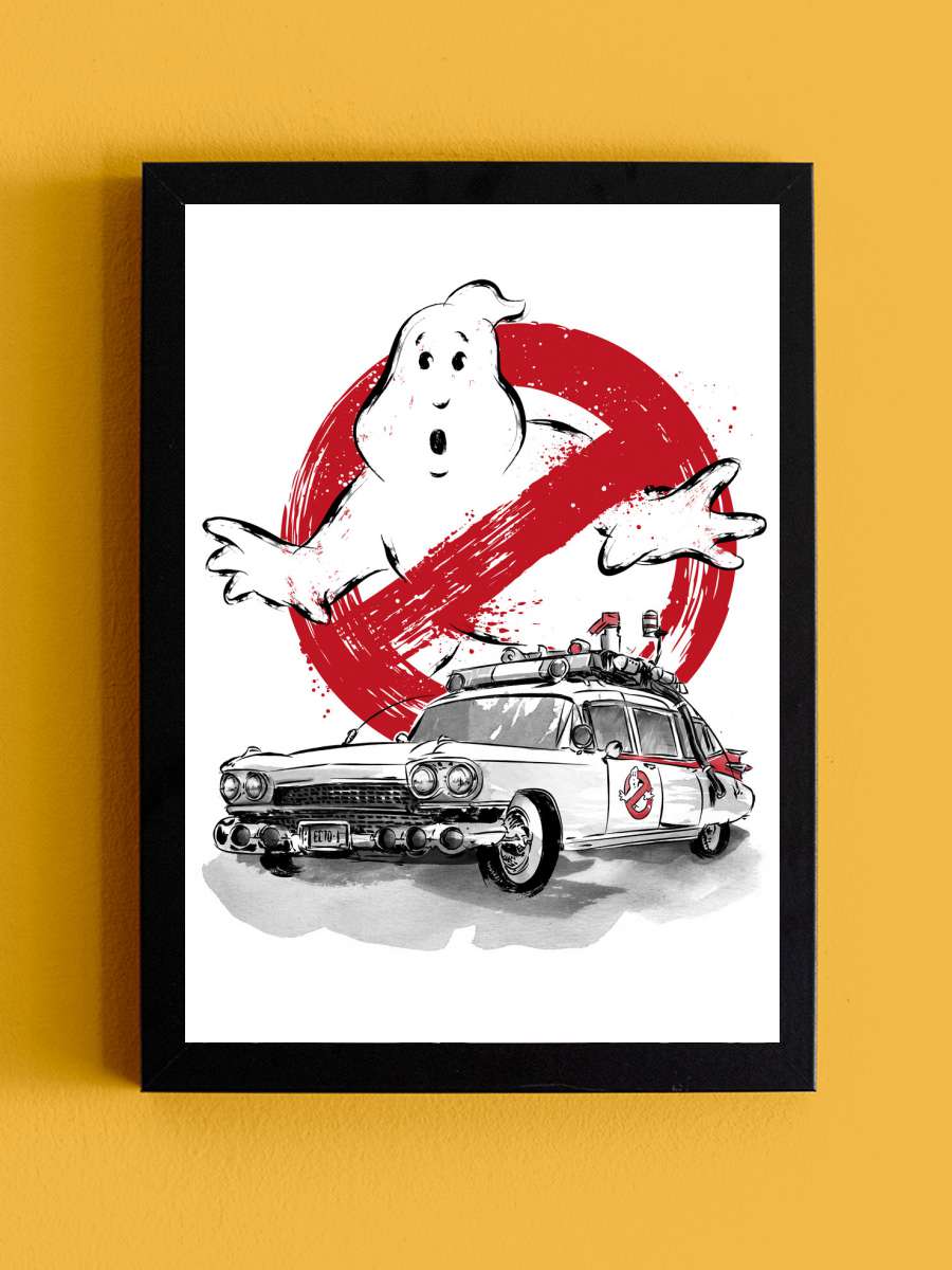 Ecto 1 sumi e Film Poster Tablo Siyah Çerçeveli Yüksek Kalite Film Duvar Tablo