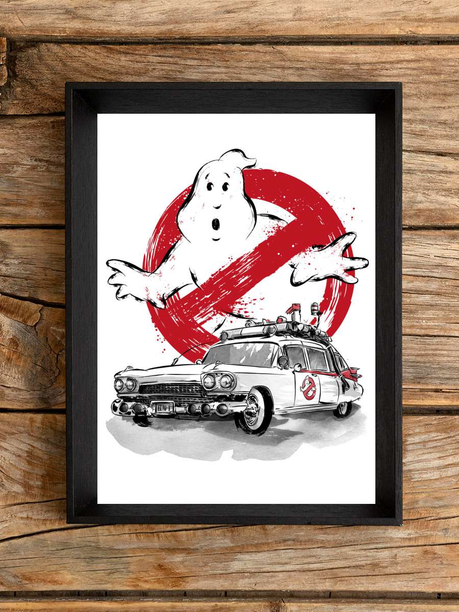 Ecto 1 sumi e Film Poster Tablo Siyah Çerçeveli Yüksek Kalite Film Duvar Tablo