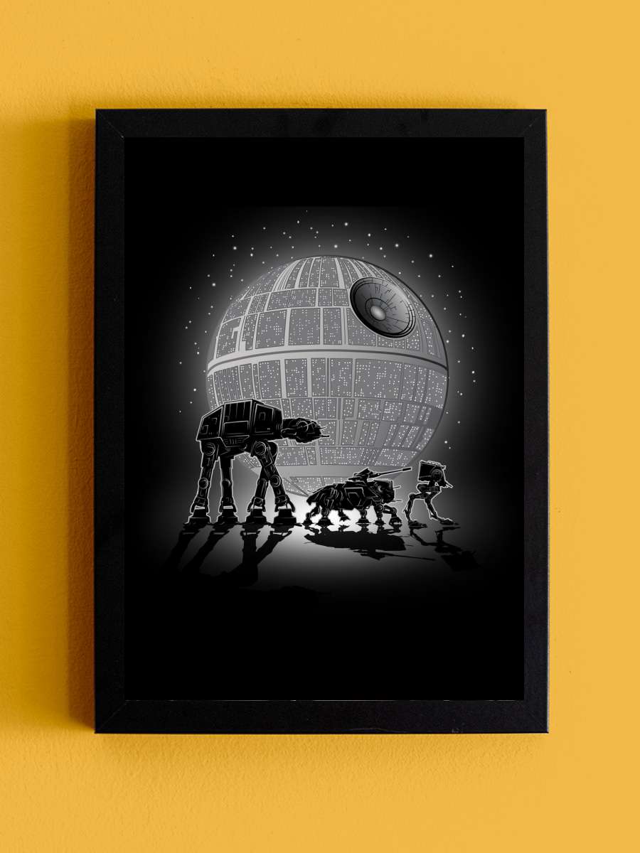 Death star Film Poster Tablo Siyah Çerçeveli Yüksek Kalite Film Duvar Tablo