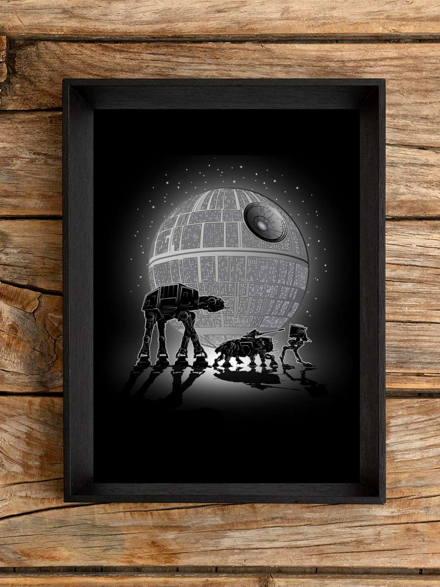 Death star Film Poster Tablo Siyah Çerçeveli Yüksek Kalite Film Duvar Tablo