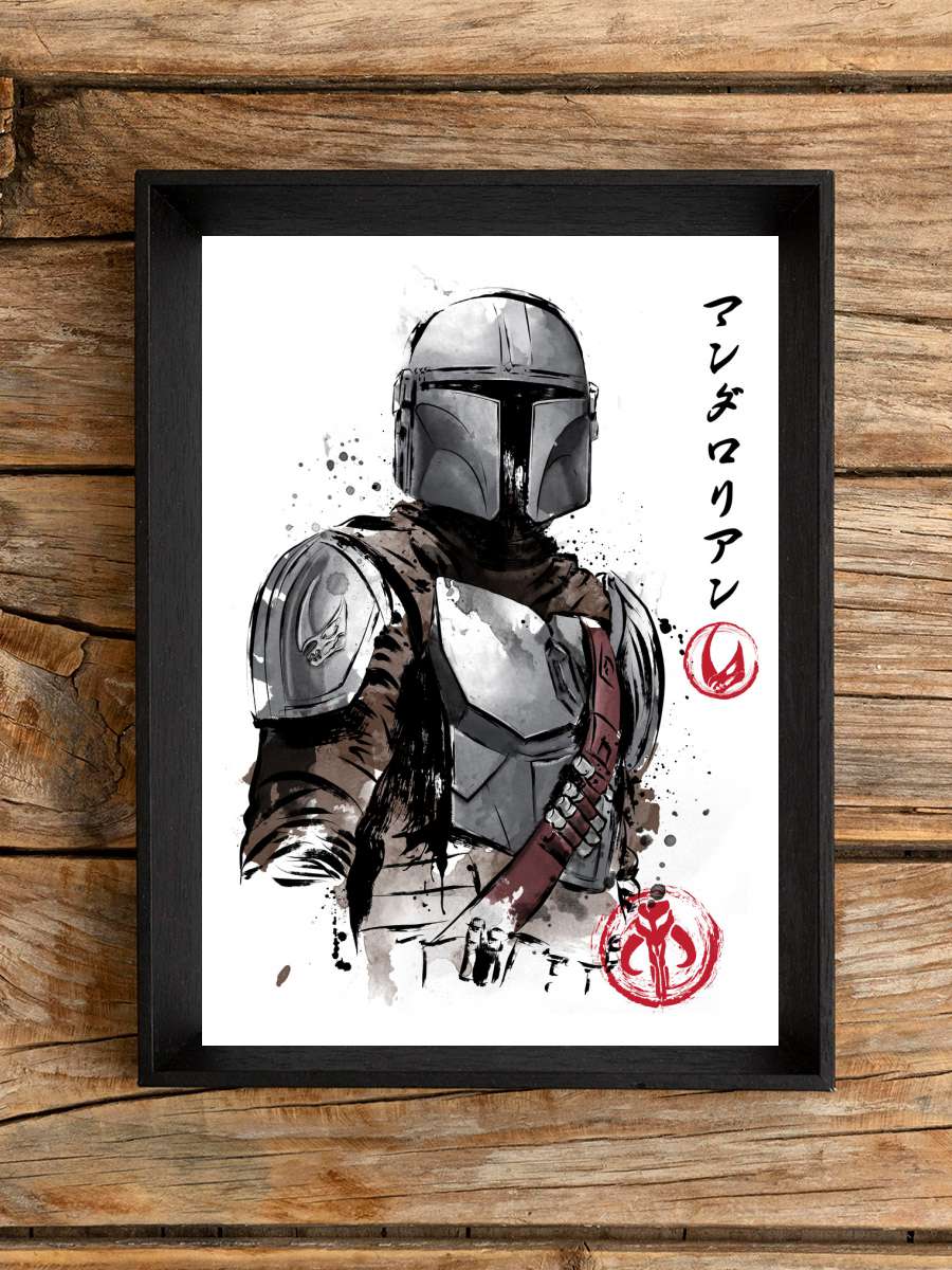 Clan of two mandalorian Film Poster Tablo Siyah Çerçeveli Yüksek Kalite Film Duvar Tablo