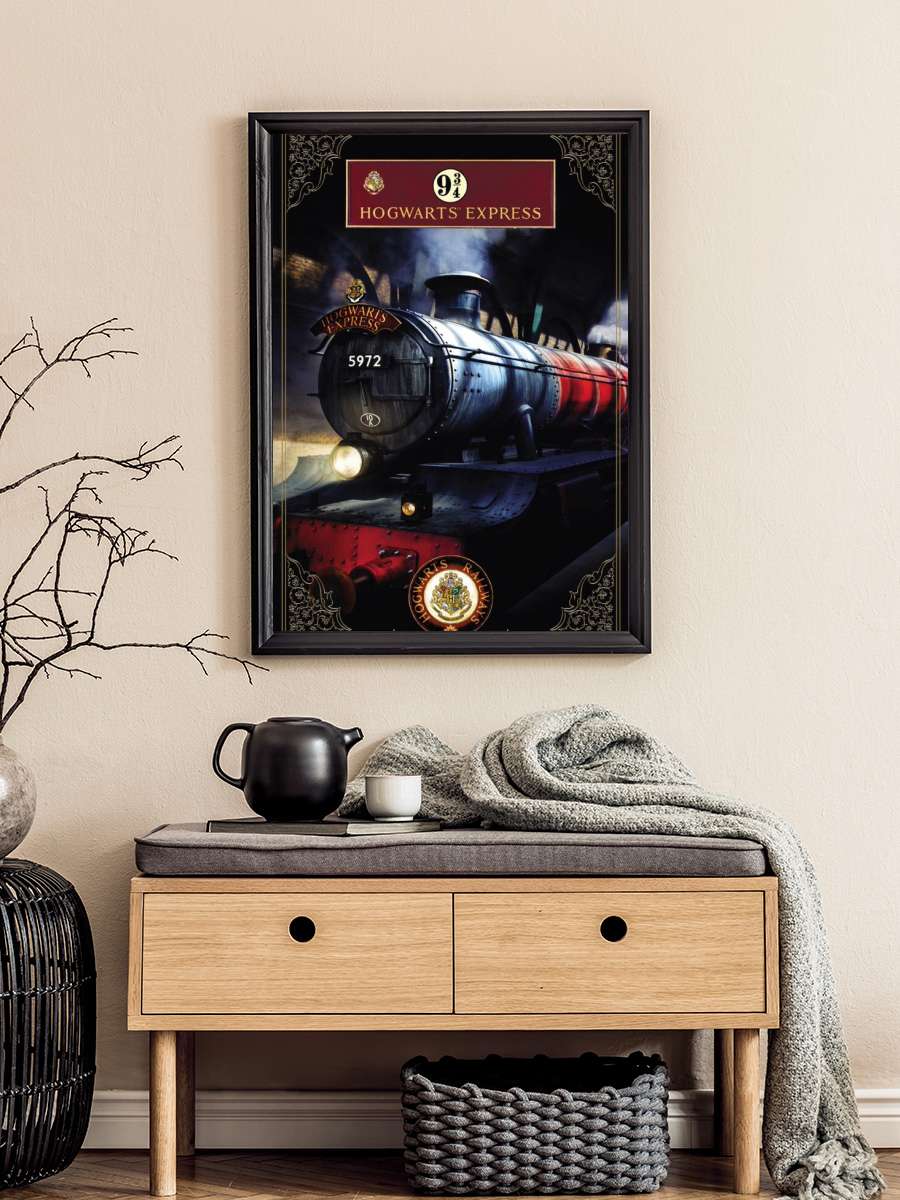 Harry Potter - Hogwarts Express Film Poster Tablo Siyah Çerçeveli Yüksek Kalite Film Duvar Tablo