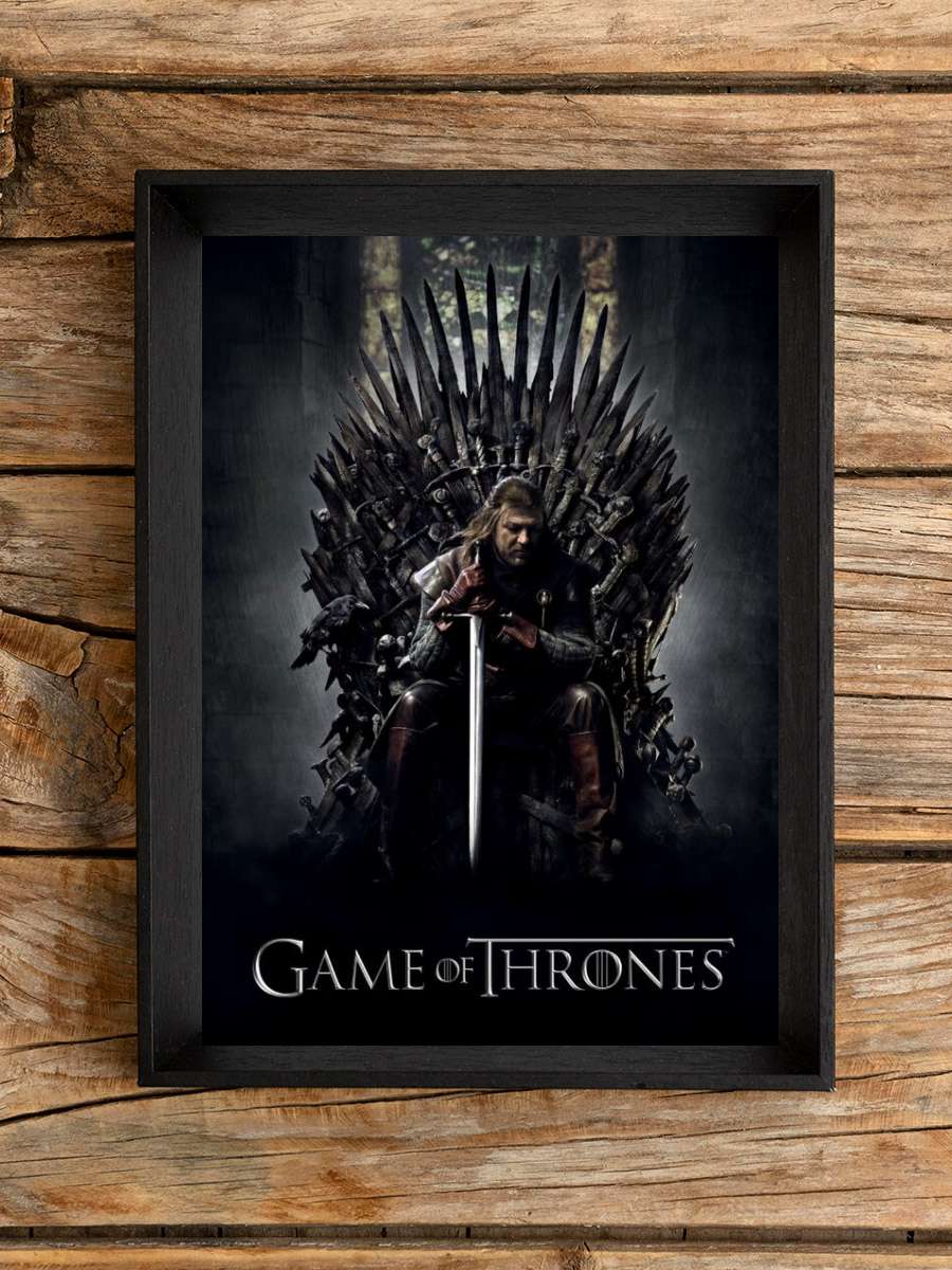 Game of Thrones - Season 1 Key art Film Poster Tablo Siyah Çerçeveli Yüksek Kalite Film Duvar Tablo