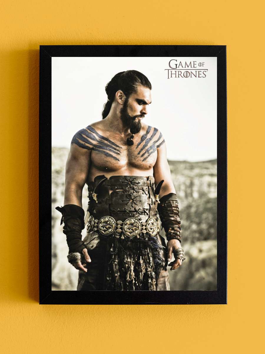 Game of Thrones - Khal Drogo Film Poster Tablo Siyah Çerçeveli Yüksek Kalite Film Duvar Tablo