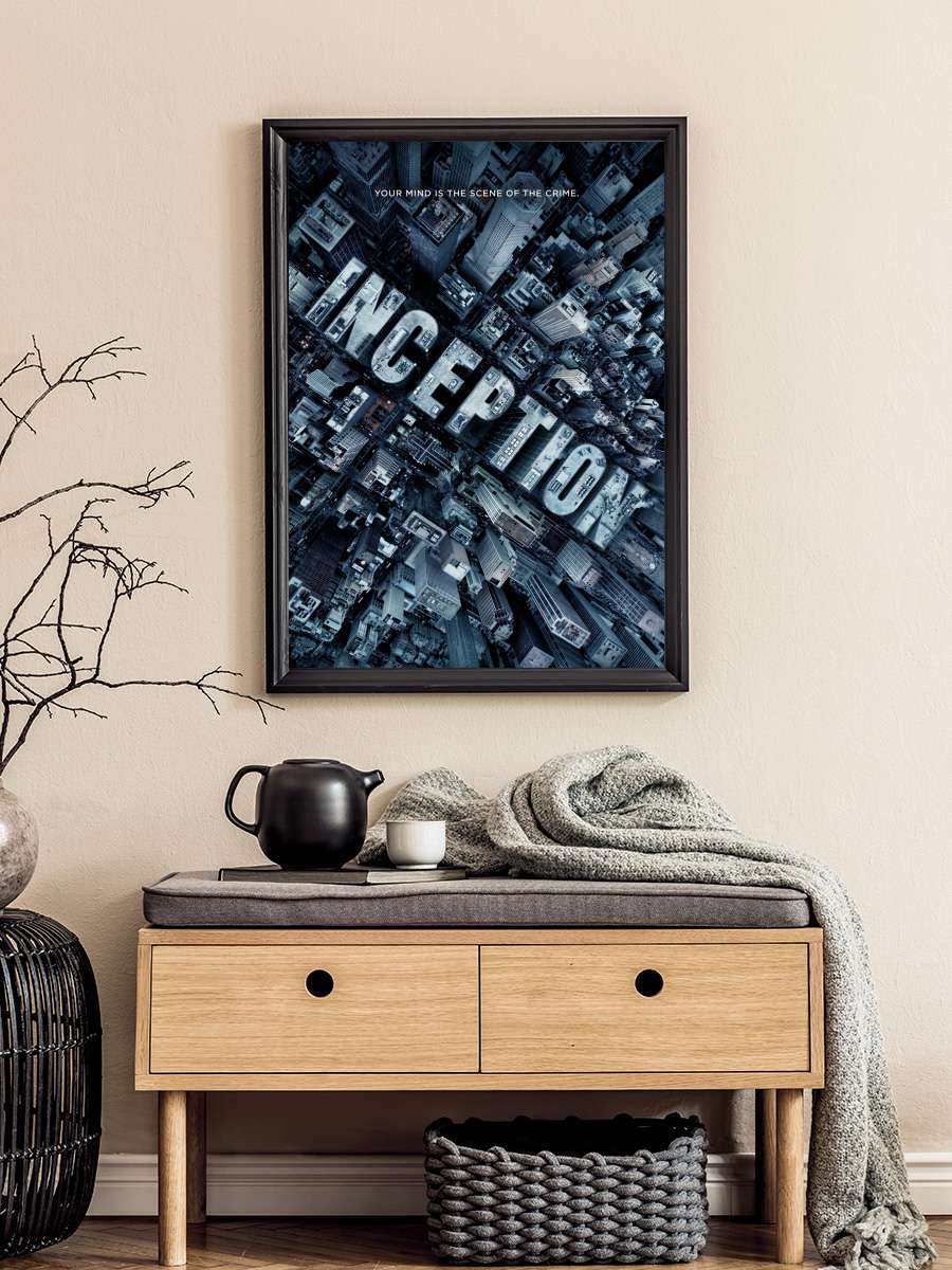 Inception - In dream Film Poster Tablo Siyah Çerçeveli Yüksek Kalite Film Duvar Tablo