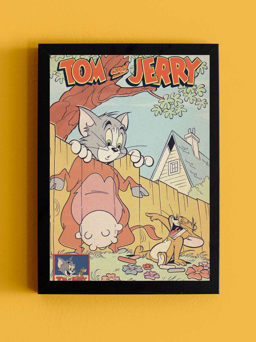 Tom & Jerry - Comics Cover Film Poster Tablo Siyah Çerçeveli Yüksek Kalite Film Duvar Tablo