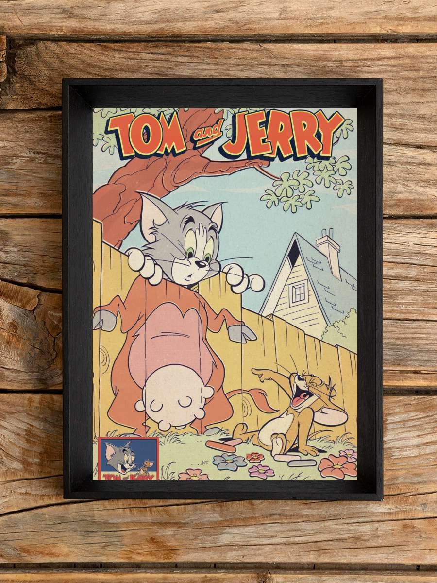 Tom & Jerry - Comics Cover Film Poster Tablo Siyah Çerçeveli Yüksek Kalite Film Duvar Tablo