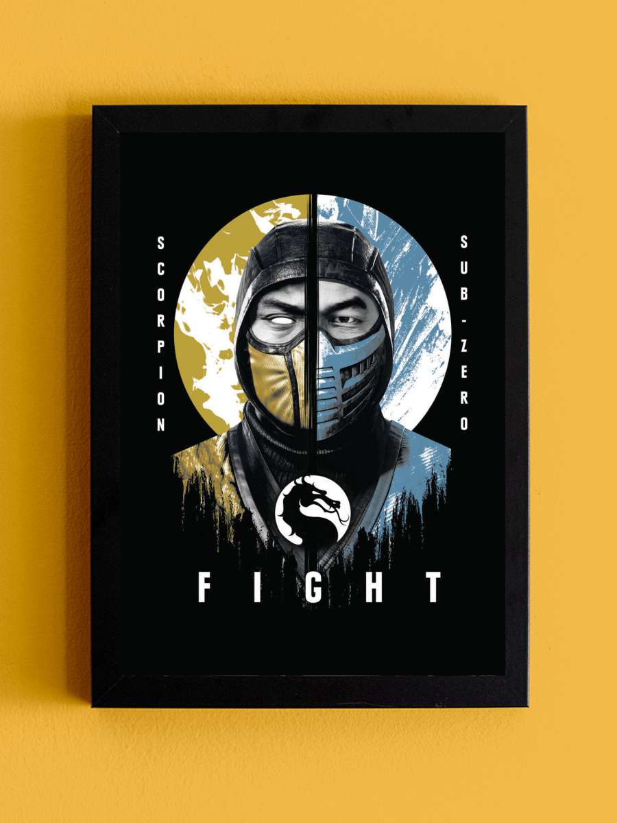 Mortal Kombat - Scropion & Sub… Sub-Zero Film Poster Tablo Siyah Çerçeveli Yüksek Kalite Film Duvar Tablo