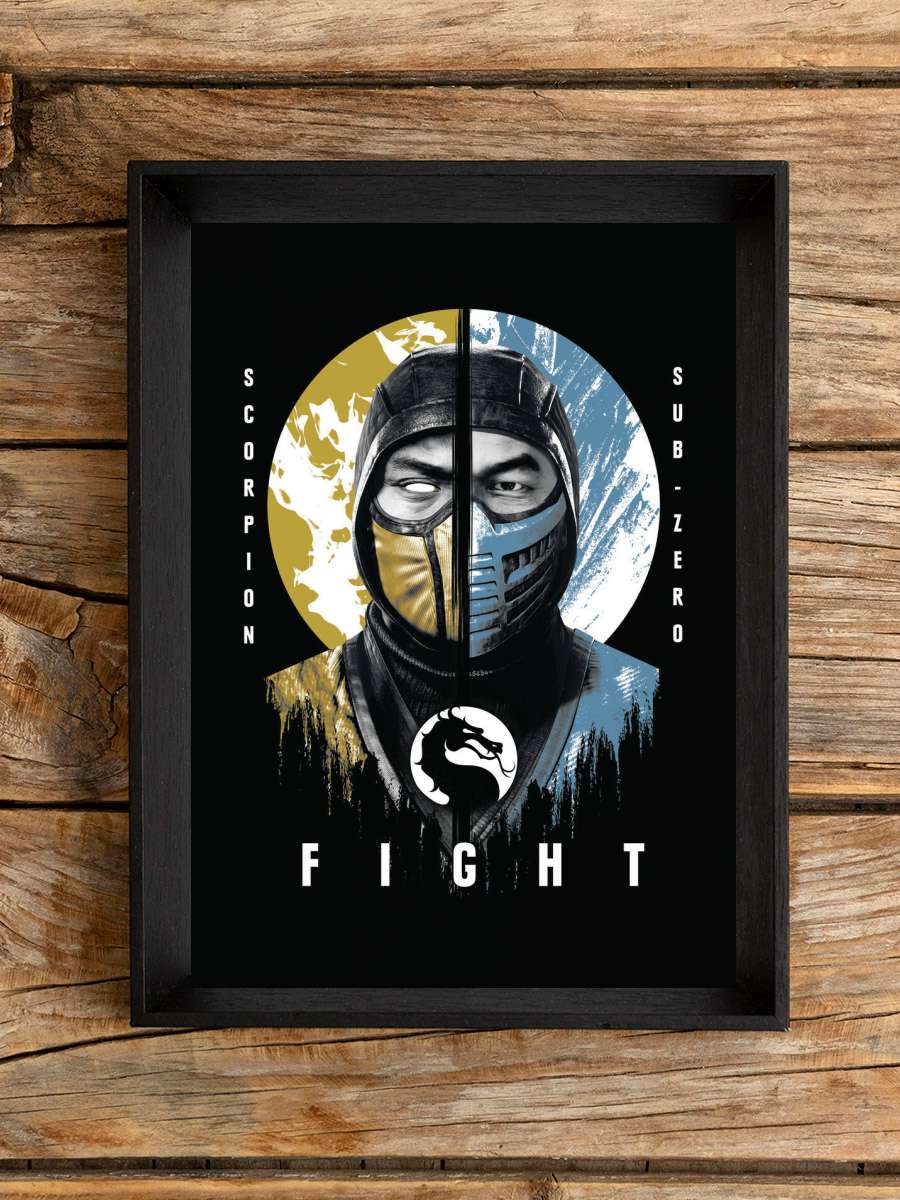 Mortal Kombat - Scropion & Sub… Sub-Zero Film Poster Tablo Siyah Çerçeveli Yüksek Kalite Film Duvar Tablo