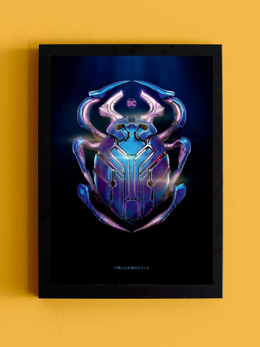 Blue Beetle - Symbol Film Poster Tablo Siyah Çerçeveli Yüksek Kalite Film Duvar Tablo